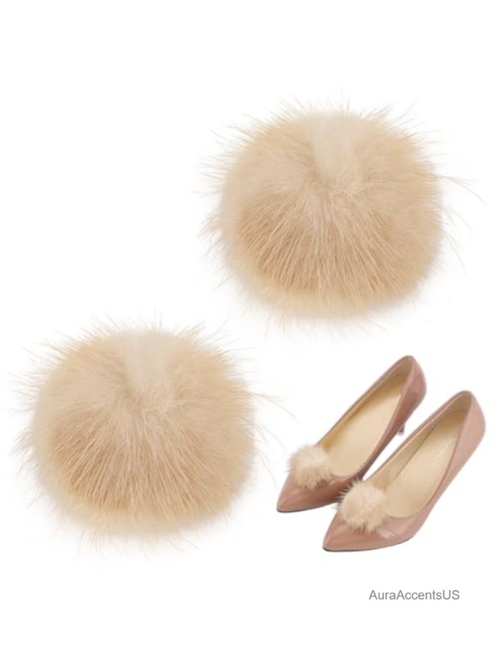 Mink Fur Pom Pom Shoe Clips Detachable Shoe Charms Decoration Accessories